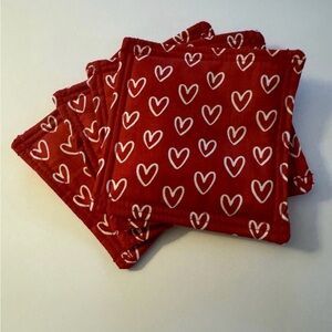 Valentine's Day Red Heart Patterned Coasters